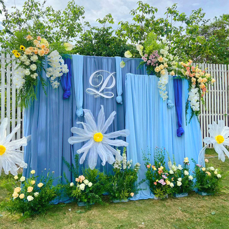4-Way Stretch Spandex Backdrop Drape Curtain Haze Blue