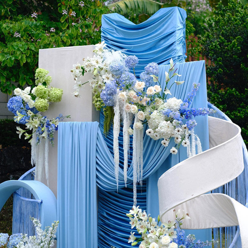 4-Way Stretch Spandex Backdrop Drape Curtain Haze Blue