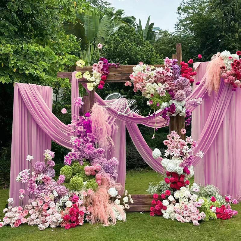 4-Way Stretch Spandex Backdrop Drape Curtain Rose Red
