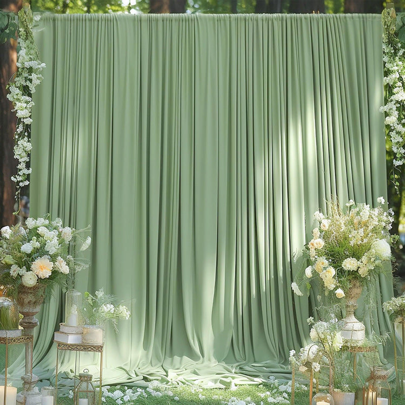 4-Way Stretch Spandex Backdrop Drape Curtain Avocado Green