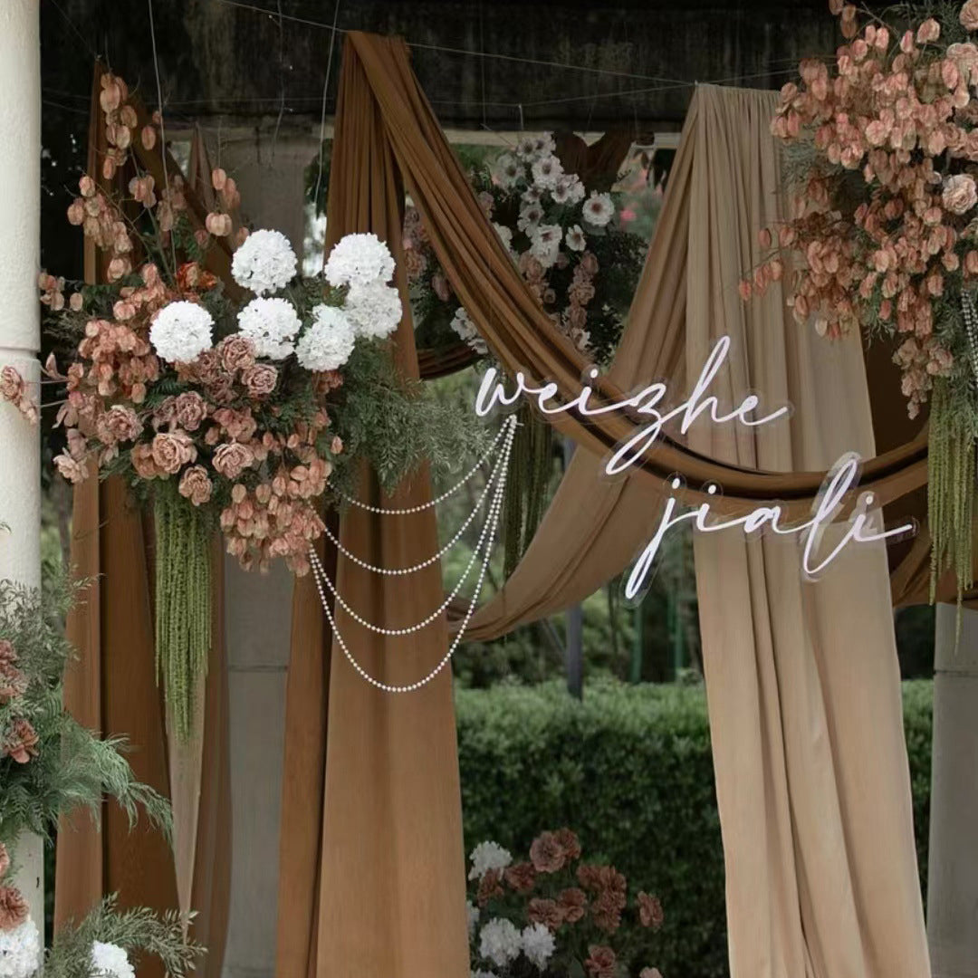 4-Way Stretch Spandex Backdrop Drape Curtain Light Brown