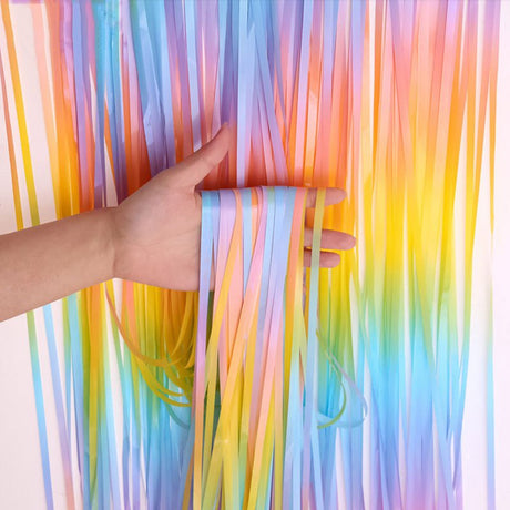 4 Pack Maca Colorful Foil Fringe Curtain Party Backdrop 3.3x6.6 Ft - YauSpark