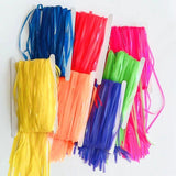 4 Pack Maca Foil Fringe Curtain Party Backdrop 3.3x6.6 Ft Fluorescent Orange - YauSpark