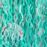4 Pack Wavy Foil Fringe Curtain Party Backdrop 3.3x6.6 Ft Ceramic Light Green - YauSpark