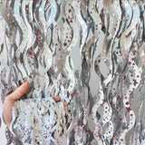 4 Pack Wavy Foil Fringe Curtain Party Backdrop 3.3x6.6 Ft Ceramic White - YauSpark