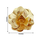 4 Packs Of Simulated Golden Rose Flower Wall Decoration 12" - YauSpark