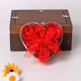 4 Pc 24 Pcs Scented Rose Soap Heart Shaped Party Favors Green - YauSpark