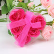 4 Pc 24 Pcs Scented Rose Soap Heart Shaped Party Favors Rose Red - YauSpark
