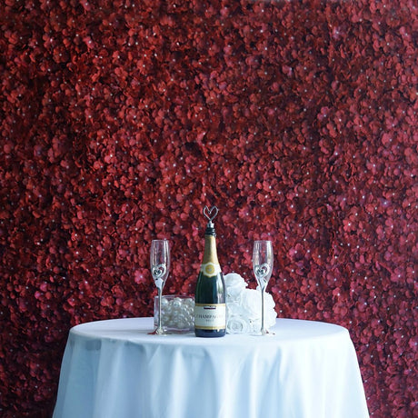 4 Pc Hydrangea Flower Wall Mat Backdrop 11 Sq ft Burgundy - YauSpark