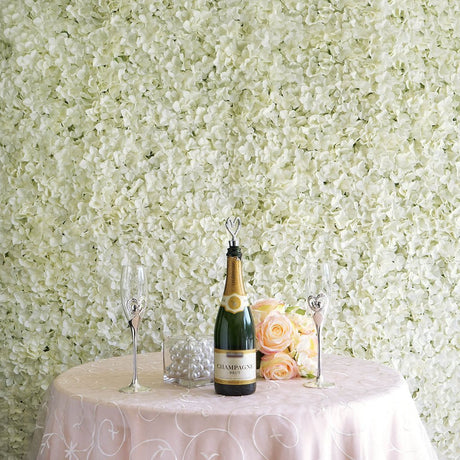 4 Pc Hydrangea Flower Wall Mat Backdrop 11 Sq ft Milky White - YauSpark