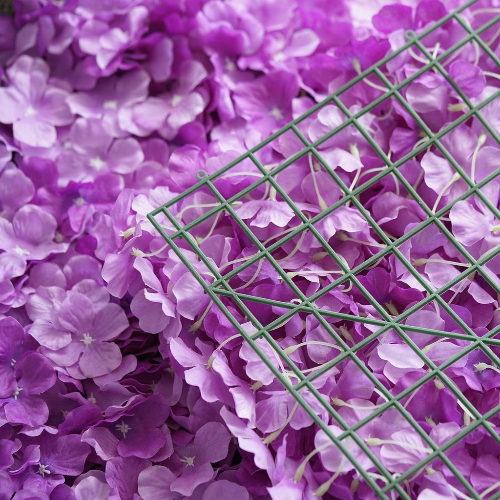 4 Pc Hydrangea Flower Wall Mat Backdrop 11 Sq ft Purple - YauSpark
