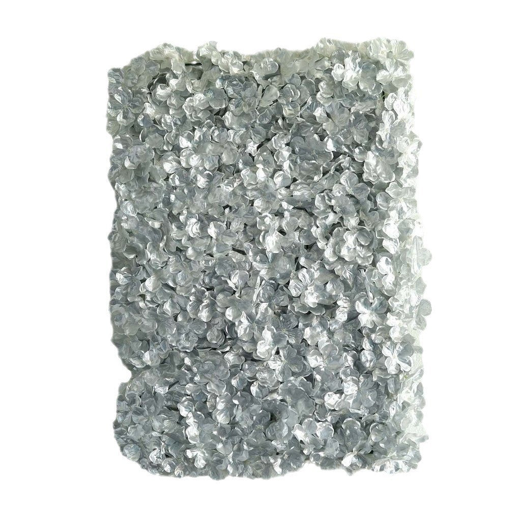 4 Pc Hydrangea Flower Wall Mat Backdrop 11 Sq ft Silver - YauSpark