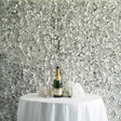 4 Pc Hydrangea Flower Wall Mat Backdrop 11 Sq ft Silver - YauSpark