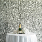4 Pc Hydrangea Flower Wall Mat Backdrop 11 Sq ft Silver - YauSpark