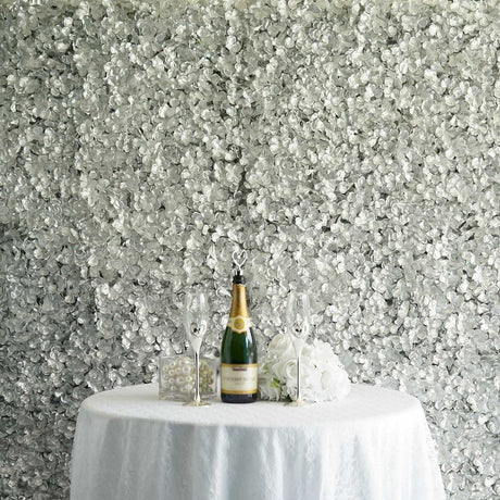 4 Pc Hydrangea Flower Wall Mat Backdrop 11 Sq ft Silver - YauSpark