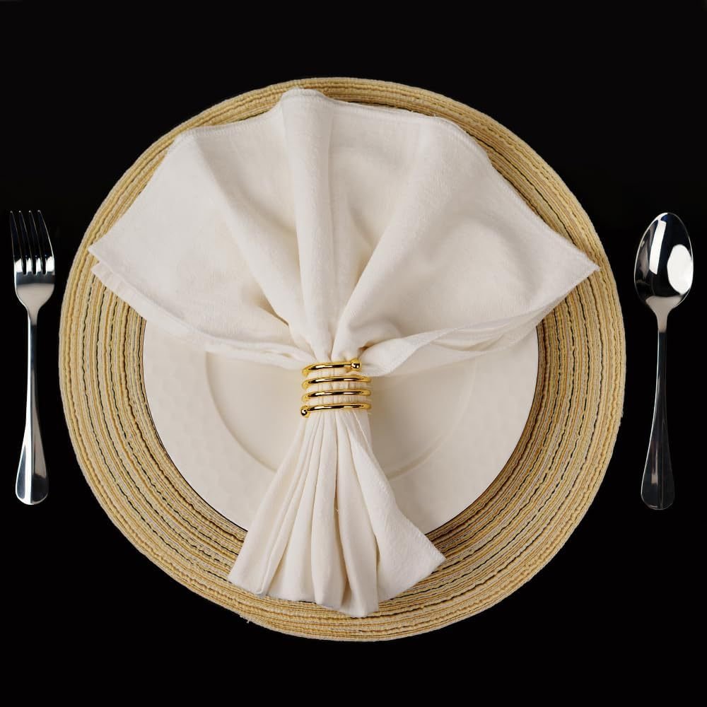 4 Pc Plated Spiral Aluminum Napkin Rings Rose Gold - YauSpark