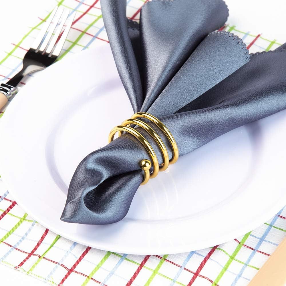 4 Pc Plated Spiral Aluminum Napkin Rings Rose Gold - YauSpark
