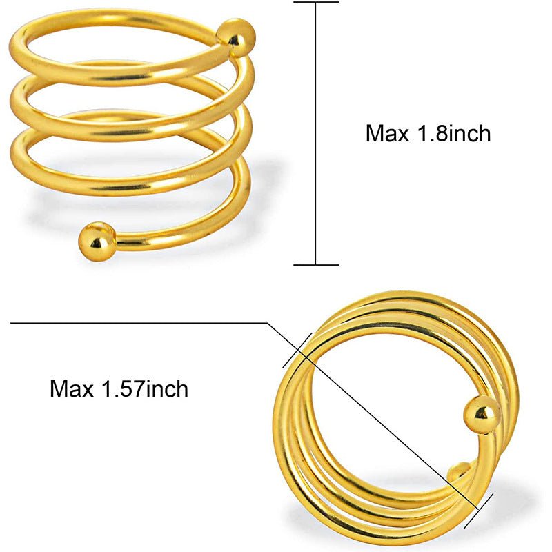 4 Pc Plated Spiral Aluminum Napkin Rings Rose Gold - YauSpark