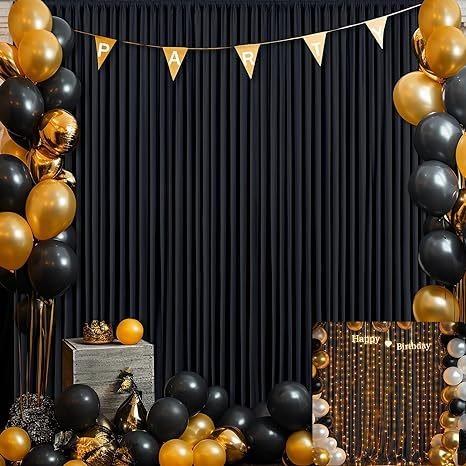 4 - Way Stretch Spandex Backdrop Drape Curtain Black - YauSpark