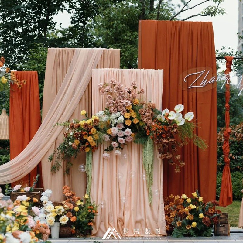 4 - Way Stretch Spandex Backdrop Drape Curtain Caramel - YauSpark