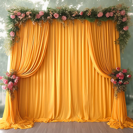 4 - Way Stretch Spandex Backdrop Drape Curtain Gold - YauSpark