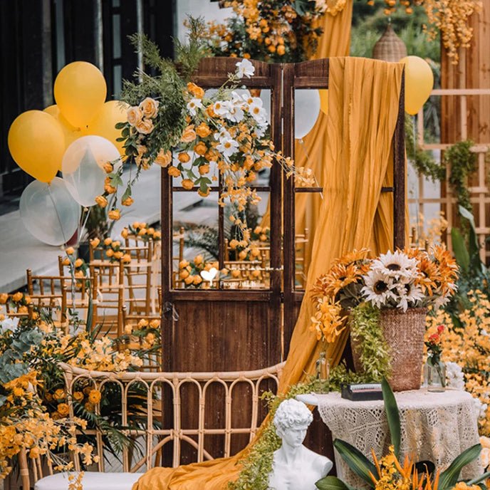 4 - Way Stretch Spandex Backdrop Drape Curtain Gold - YauSpark