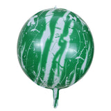 3 Pc Agate Green Marble Orbz Foil Balloons, 4D Sphere Mylar Balloons 22"