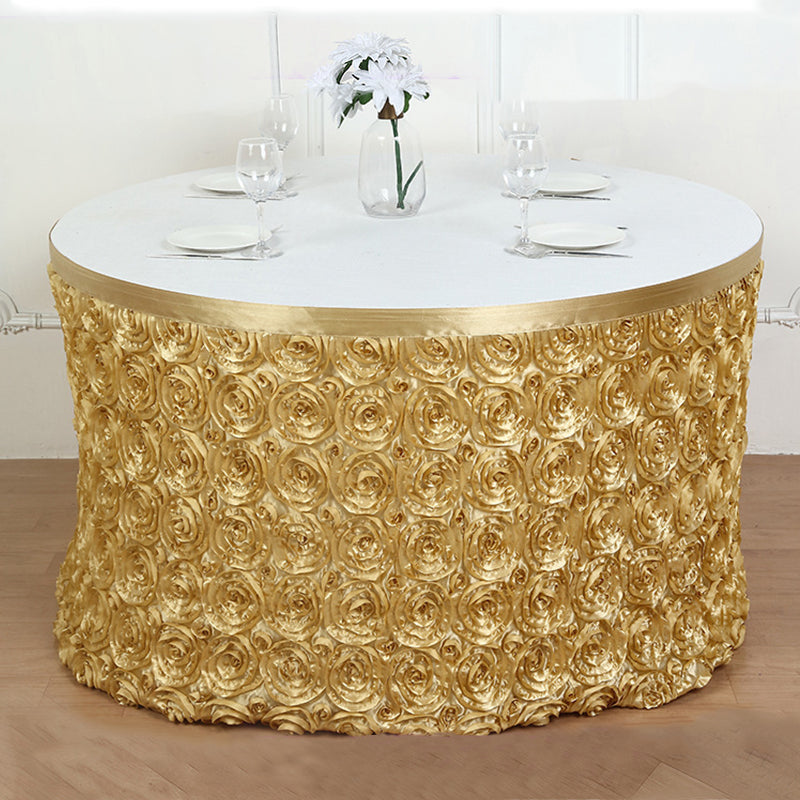 Rose Satin Table Skirt 21ft Black