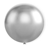 5 Pc Chrome Silver Latex Helium, Air or Water Balloons 36" - YauSpark