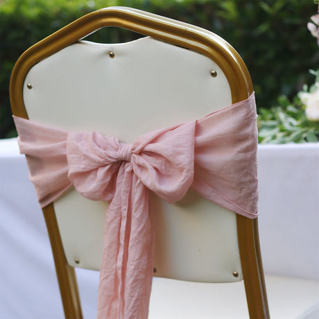 5 Pc Cotton Chair Sashes 7"x100" Cherry Pink - YauSpark