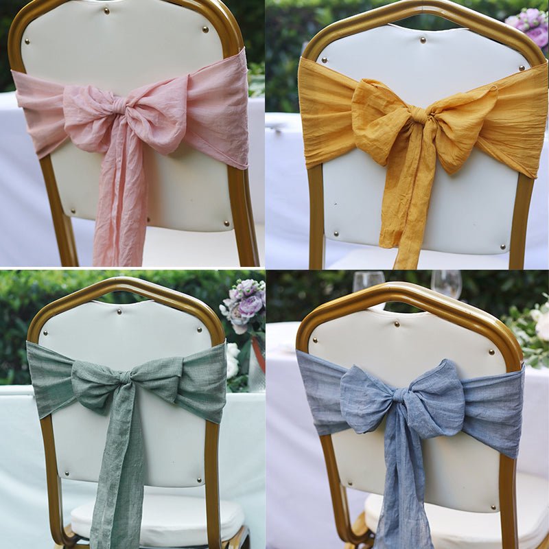 5 Pc Cotton Chair Sashes 7"x100" Grey - YauSpark