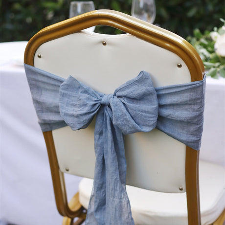 5 Pc Cotton Chair Sashes 7"x100" Haze Blue - YauSpark