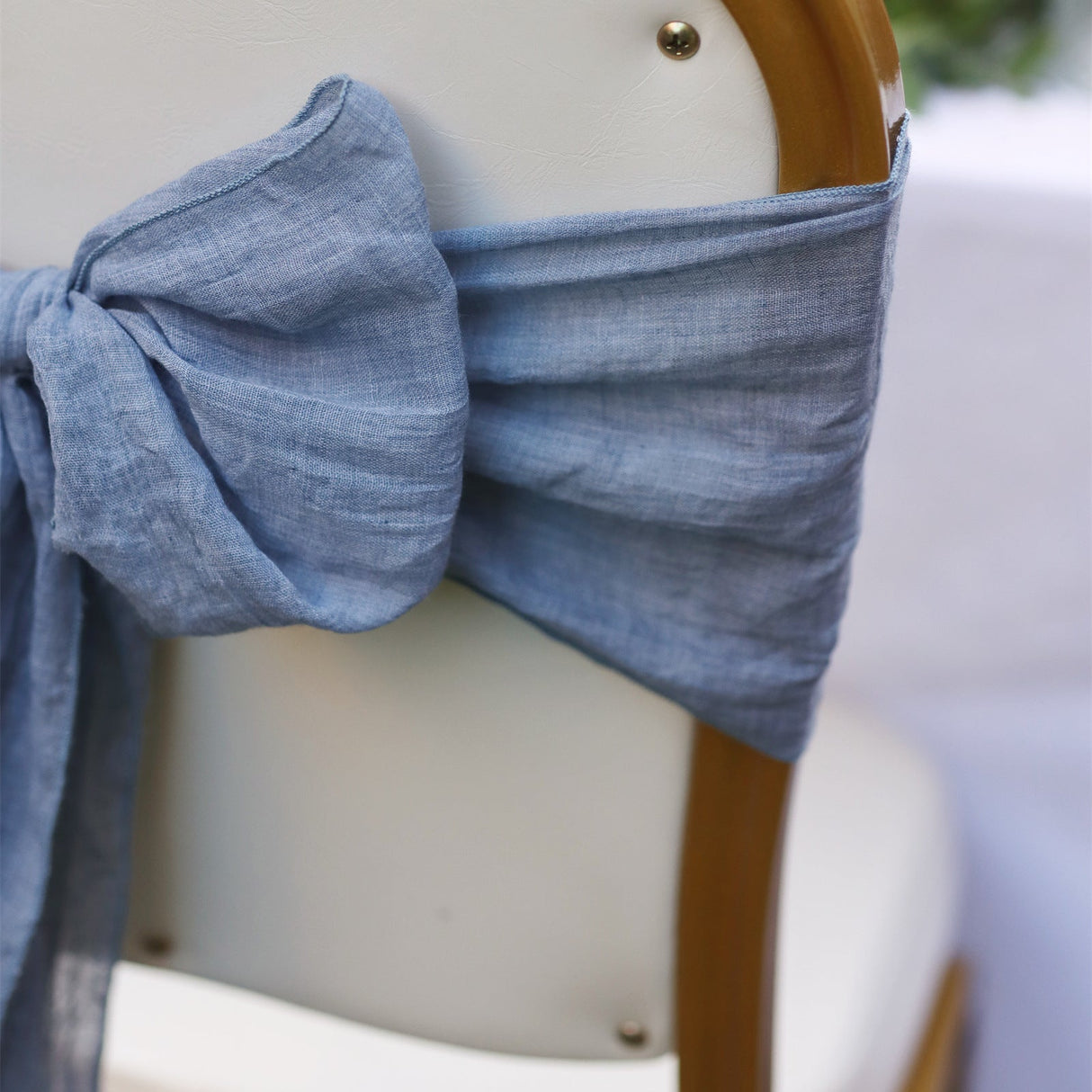 5 Pc Cotton Chair Sashes 7"x100" Lake Blue - YauSpark