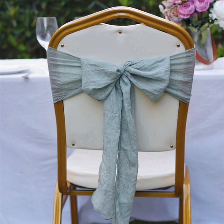 5 Pc Cotton Chair Sashes 7"x100" Light Green - YauSpark