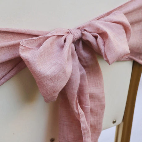 5 Pc Cotton Chair Sashes 7"x100" Paste Pink - YauSpark