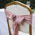 5 Pc Cotton Chair Sashes 7"x100" Paste Pink - YauSpark