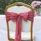 5 Pc Cotton Chair Sashes 7"x100" Wine Red - YauSpark