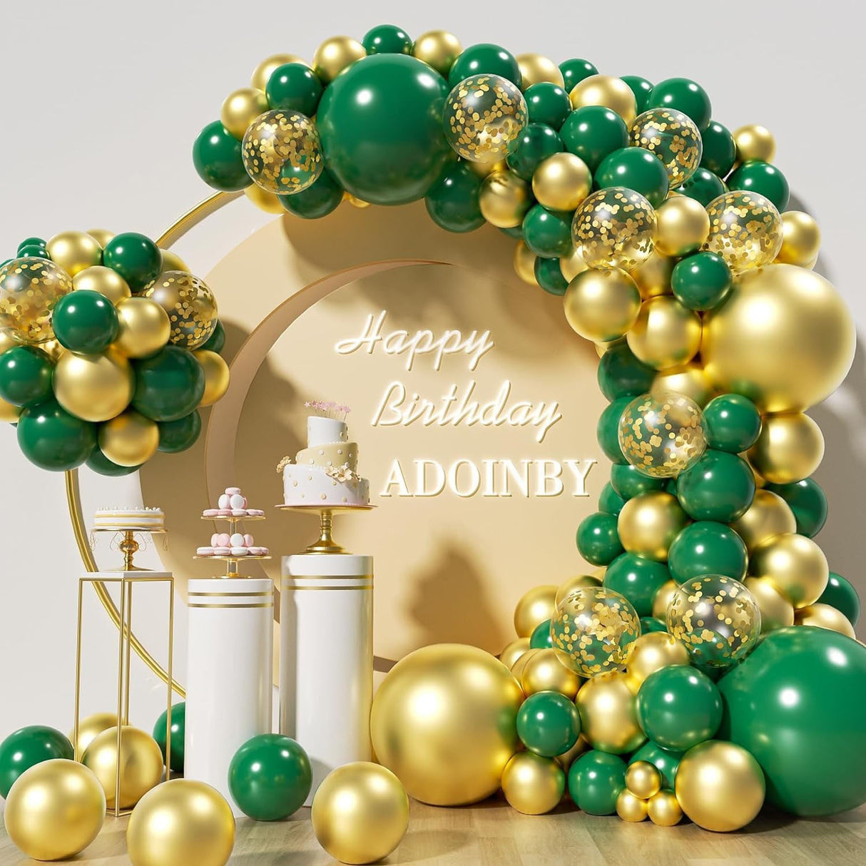 5 Pc Matte Hunter Green Latex Helium, Air or Water Balloons 36" - YauSpark