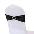 5 Pc Metallic Stretch Chair Sashes Bows 6"x14" Black - YauSpark