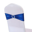5 Pc Metallic Stretch Chair Sashes Bows 6"x14" Royal Blue - YauSpark