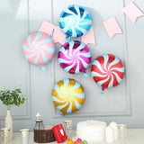 5 Pc Orange Candy Striped Mylar Foil Helium/Air Balloons 18" - YauSpark