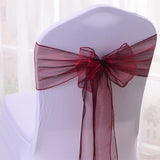 5 Pc Organza Chair Sashes Sheer 6.8" x 110" Beige - YauSpark