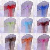 5 Pc Organza Chair Sashes Sheer 6.8" x 110" Black - YauSpark