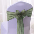 5 Pc Organza Chair Sashes Sheer 6.8" x 110" Black - YauSpark