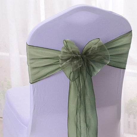 5 Pc Organza Chair Sashes Sheer 6.8" x 110" Black - YauSpark
