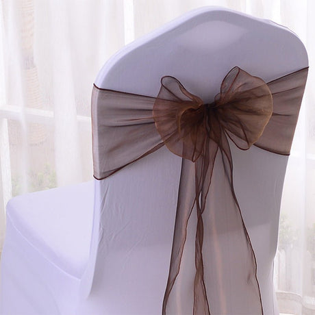 5 Pc Organza Chair Sashes Sheer 6.8" x 110" Royal Blue - YauSpark