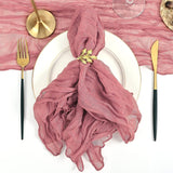 5 Pc Pleated Polyester Napkin Cloth 20"x20" Bean Paste Pink - YauSpark