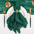 5 Pc Pleated Polyester Napkin Cloth 20"x20" Dark Green - YauSpark