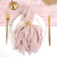 5 Pc Pleated Polyester Napkin Cloth 20"x20" Lotus Root Pink - YauSpark