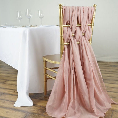 5 Pc Premium Milk Yarn Chair Sashes 22"x80" Old Pink - YauSpark
